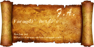 Faragó Artúr névjegykártya