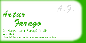 artur farago business card